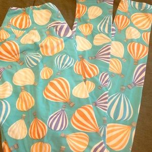 Lularoe OS Hot Air Balloon Leggings NWOT Teal